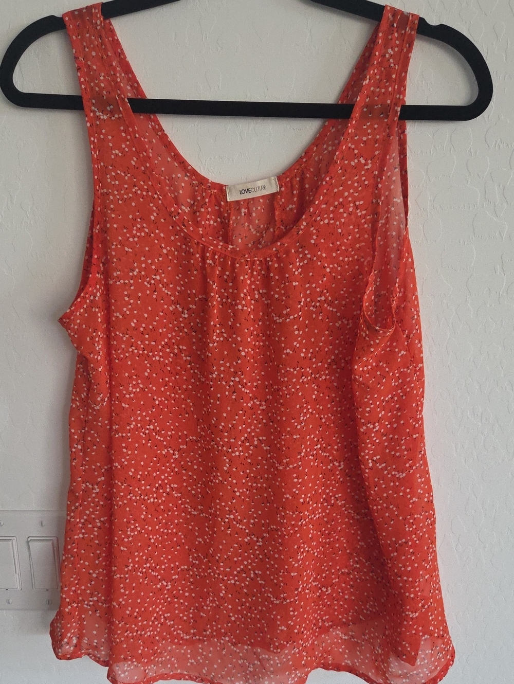 Love Culture Coral Red Dot Sleeveless Tank